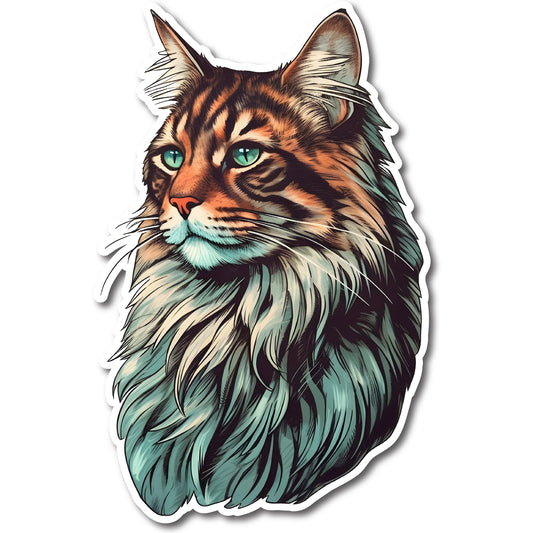 Maine Coon Cat Vinyl Decal Sticker for Car, Laptop, Tumbler and more # 004242