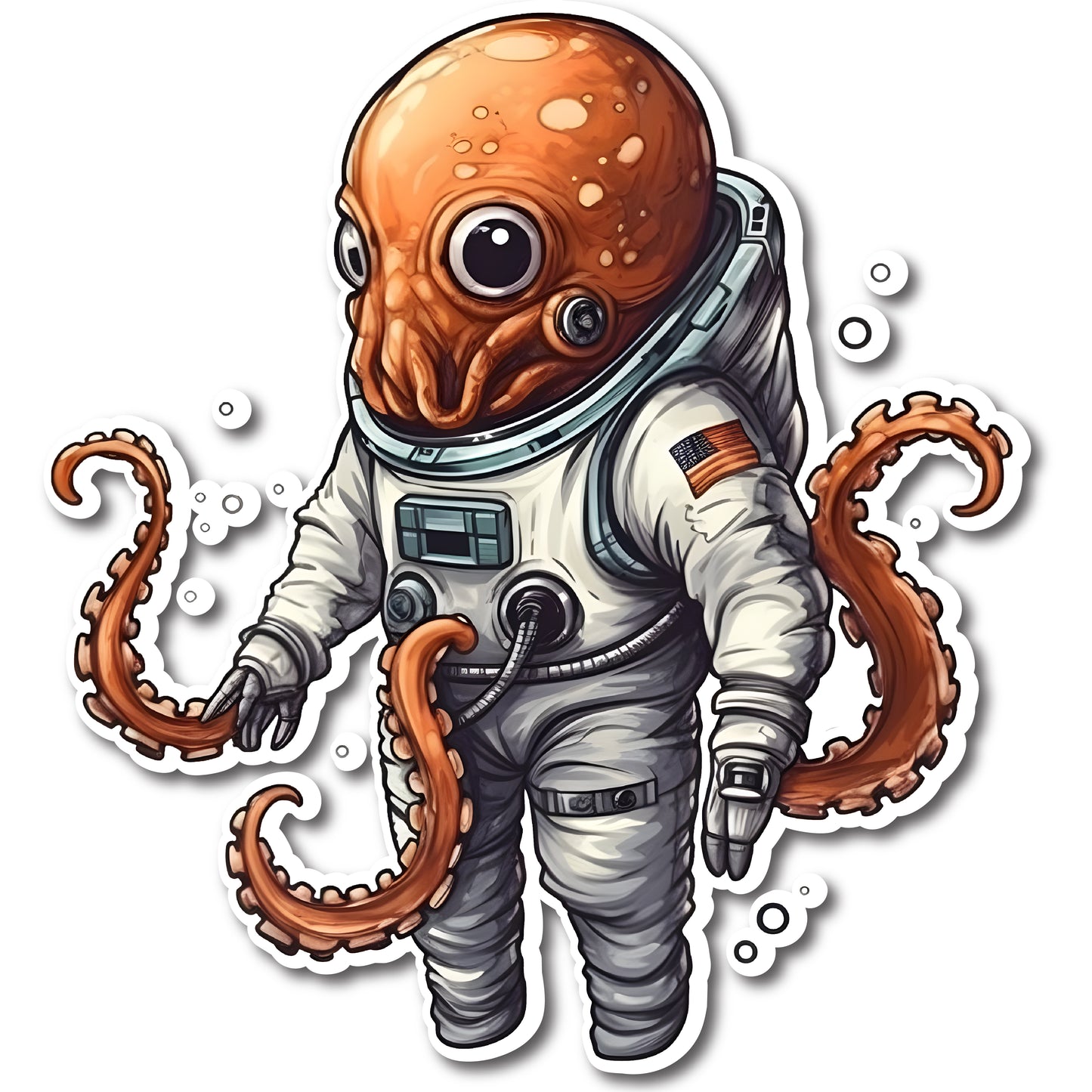 Octopus in Space Vinyl Decal Sticker for Car, Laptop, Tumbler and more # 005844