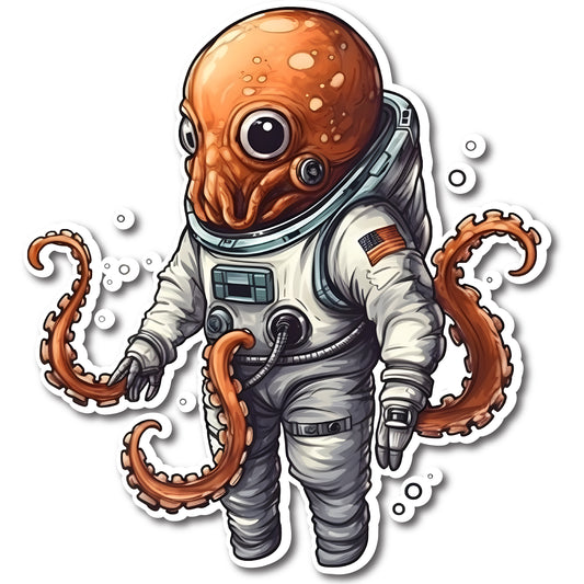 Octopus in Space Vinyl Decal Sticker for Car, Laptop, Tumbler and more # 005844