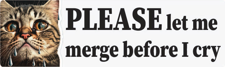 Please let me merge Cat Vinyl Decal Sticker for Car, Laptop, Tumbler and more # 1565-3" x 10"