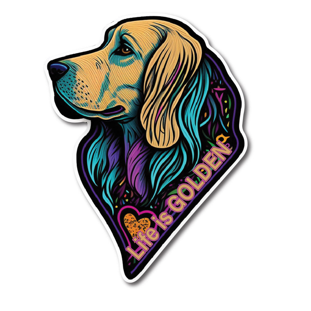 Life is golden Golden Retriever Dog Vinyl Decal Sticker for Car, Laptop, Tumbler and more # 002468