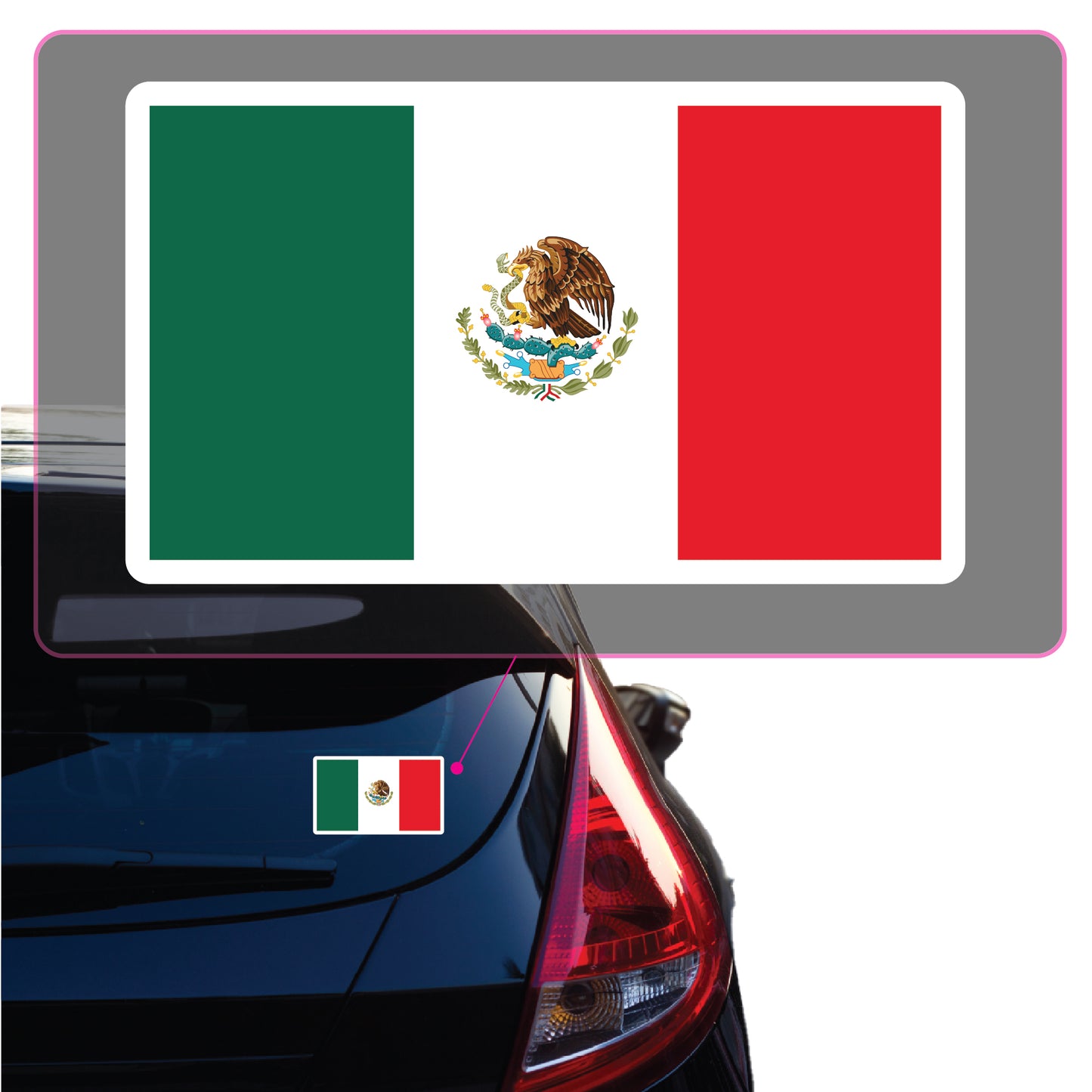Mexico Flag Vinyl Decal Sticker for Car, Laptop, Tumbler and more # A018353-9.5" x 11.5"