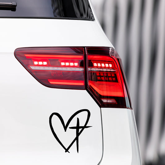 Love Cross Heart Cross  Transfer Vinyl Decal Sticker for Car, Laptop, Tumbler and more # A019931-4" x 4"