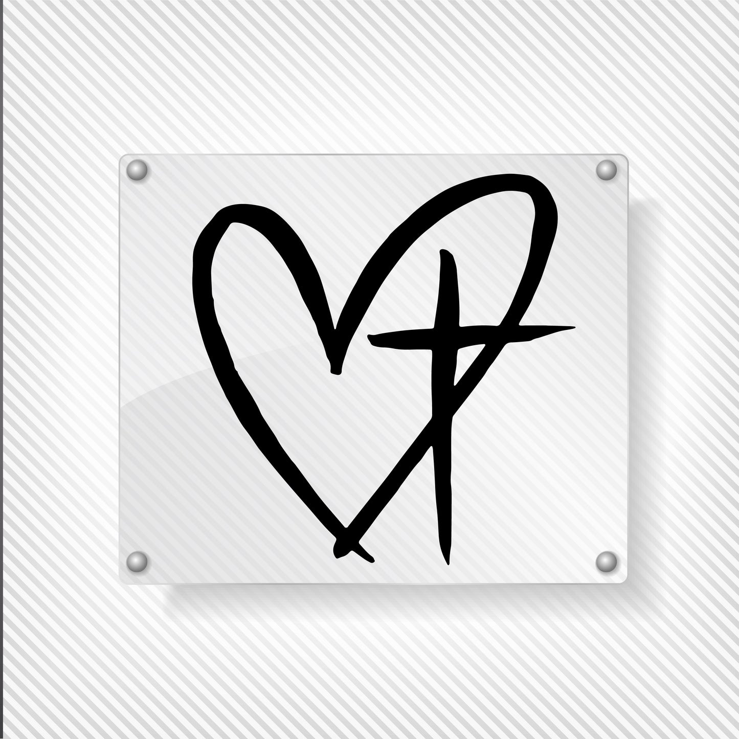 Love Cross Heart Cross  Transfer Vinyl Decal Sticker for Car, Laptop, Tumbler and more # A019931-4" x 4"