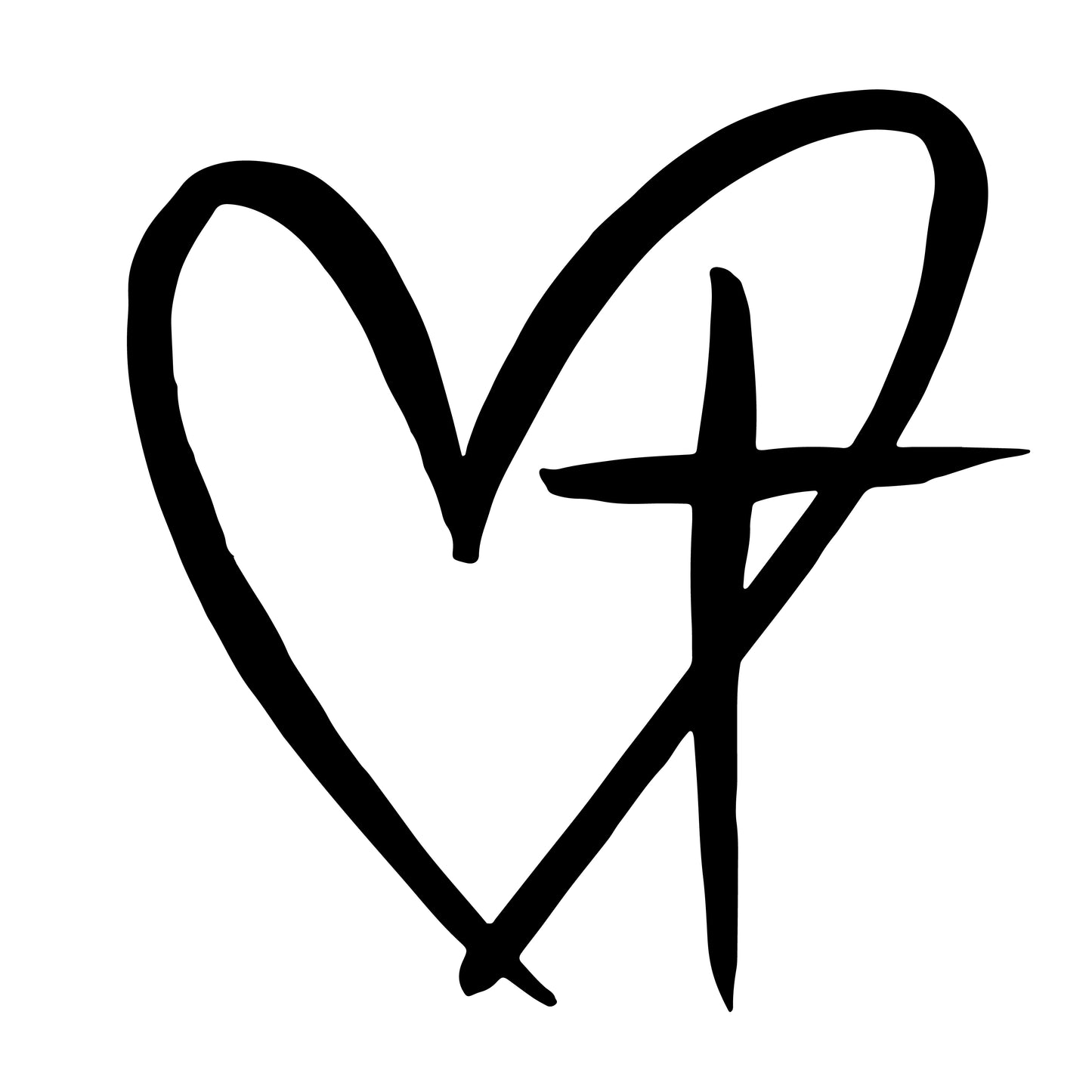 Love Cross Heart Cross  Transfer Vinyl Decal Sticker for Car, Laptop, Tumbler and more # A019931-4" x 4"