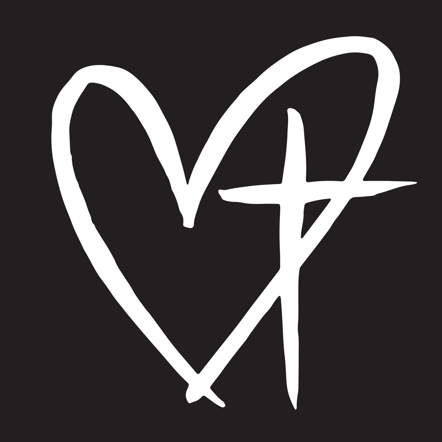 Love Cross Heart Cross  Transfer Vinyl Decal Sticker for Car, Laptop, Tumbler and more # A019931-4" x 4"