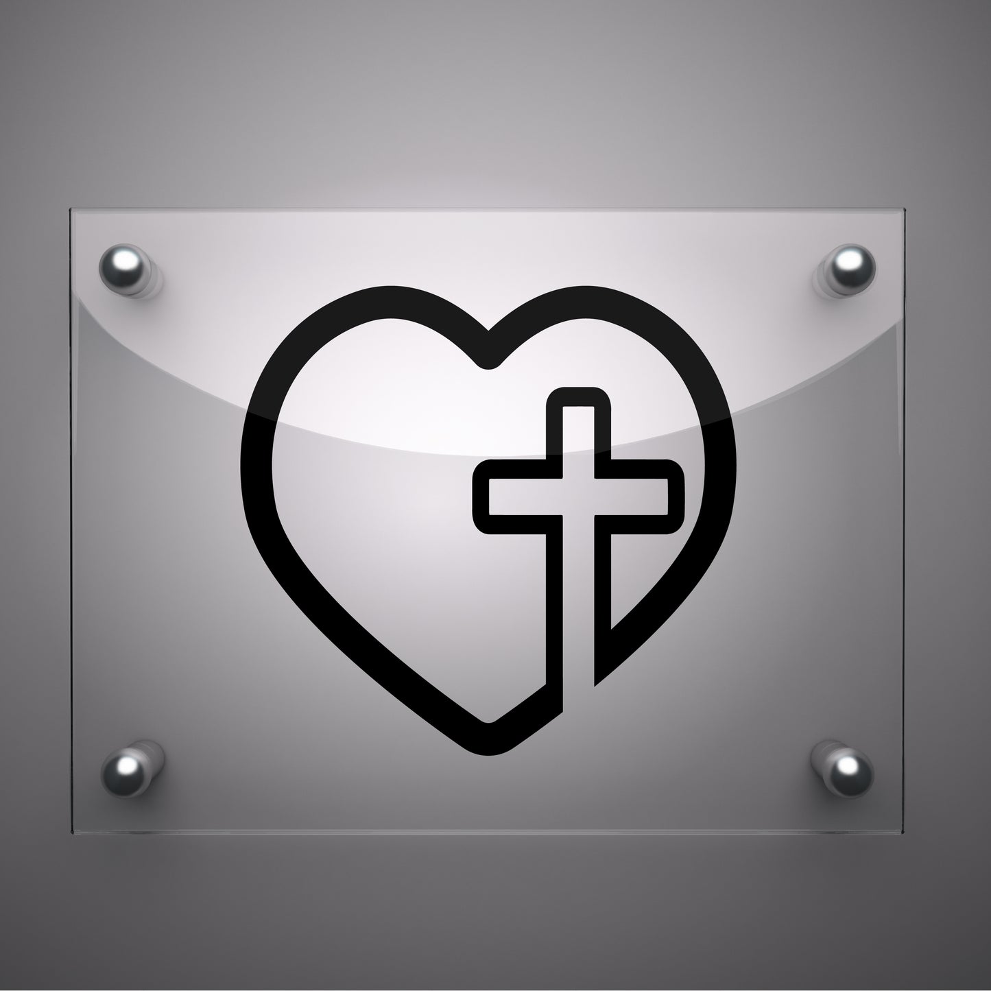 Love Cross Heart Cross  Transfer Vinyl Decal Sticker for Car, Laptop, Tumbler and more # A019941-4" x 4"
