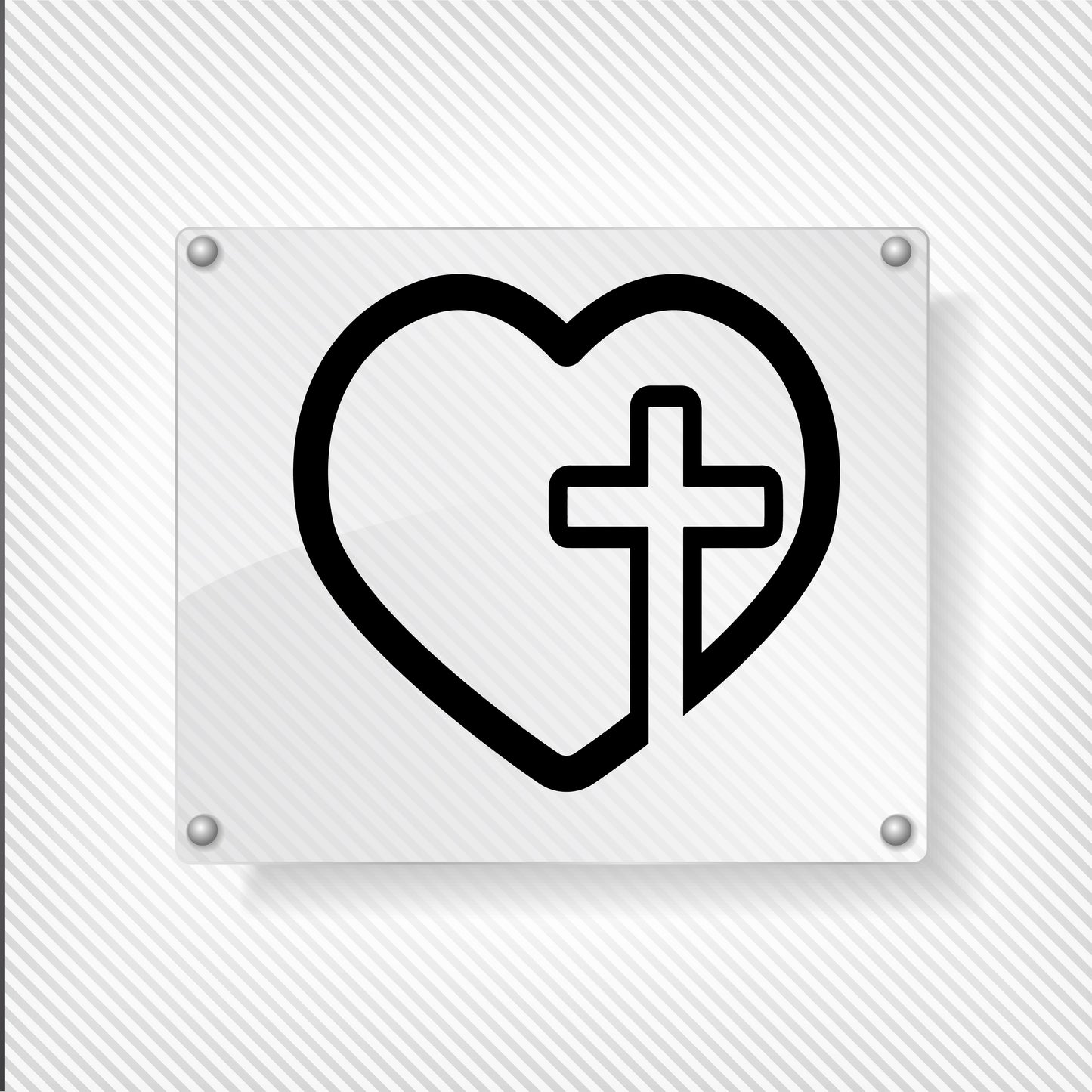 Love Cross Heart Cross  Transfer Vinyl Decal Sticker for Car, Laptop, Tumbler and more # A019941-4" x 4"