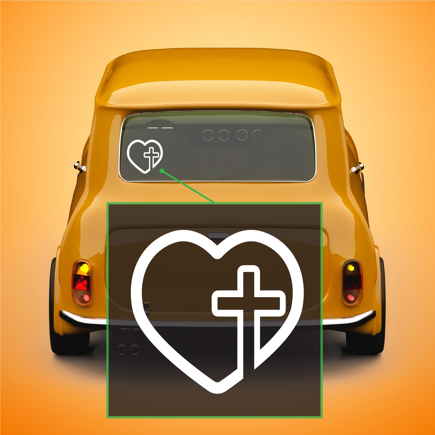 Love Cross Heart Cross  Transfer Vinyl Decal Sticker for Car, Laptop, Tumbler and more # A019941-4" x 4"
