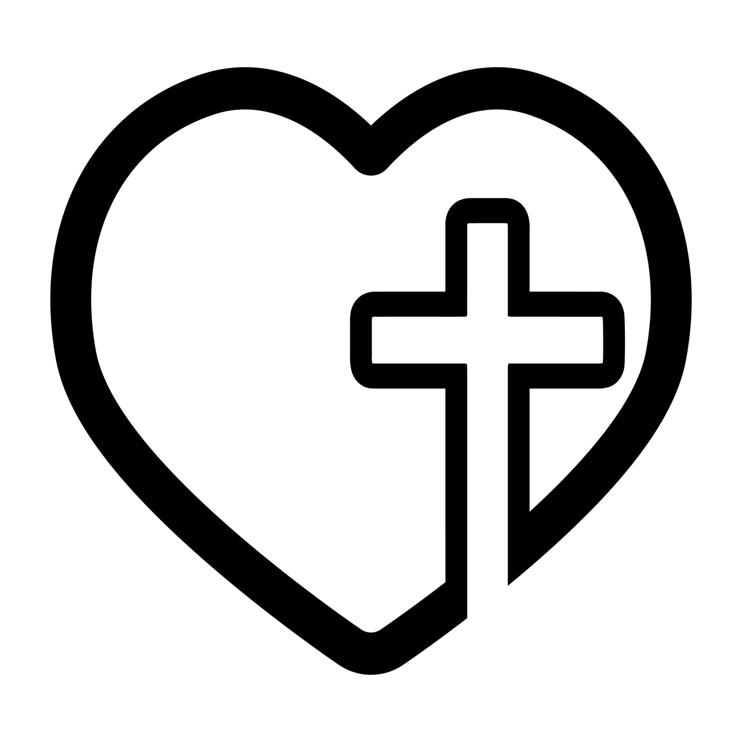 Love Cross Heart Cross  Transfer Vinyl Decal Sticker for Car, Laptop, Tumbler and more # A019941-4" x 4"