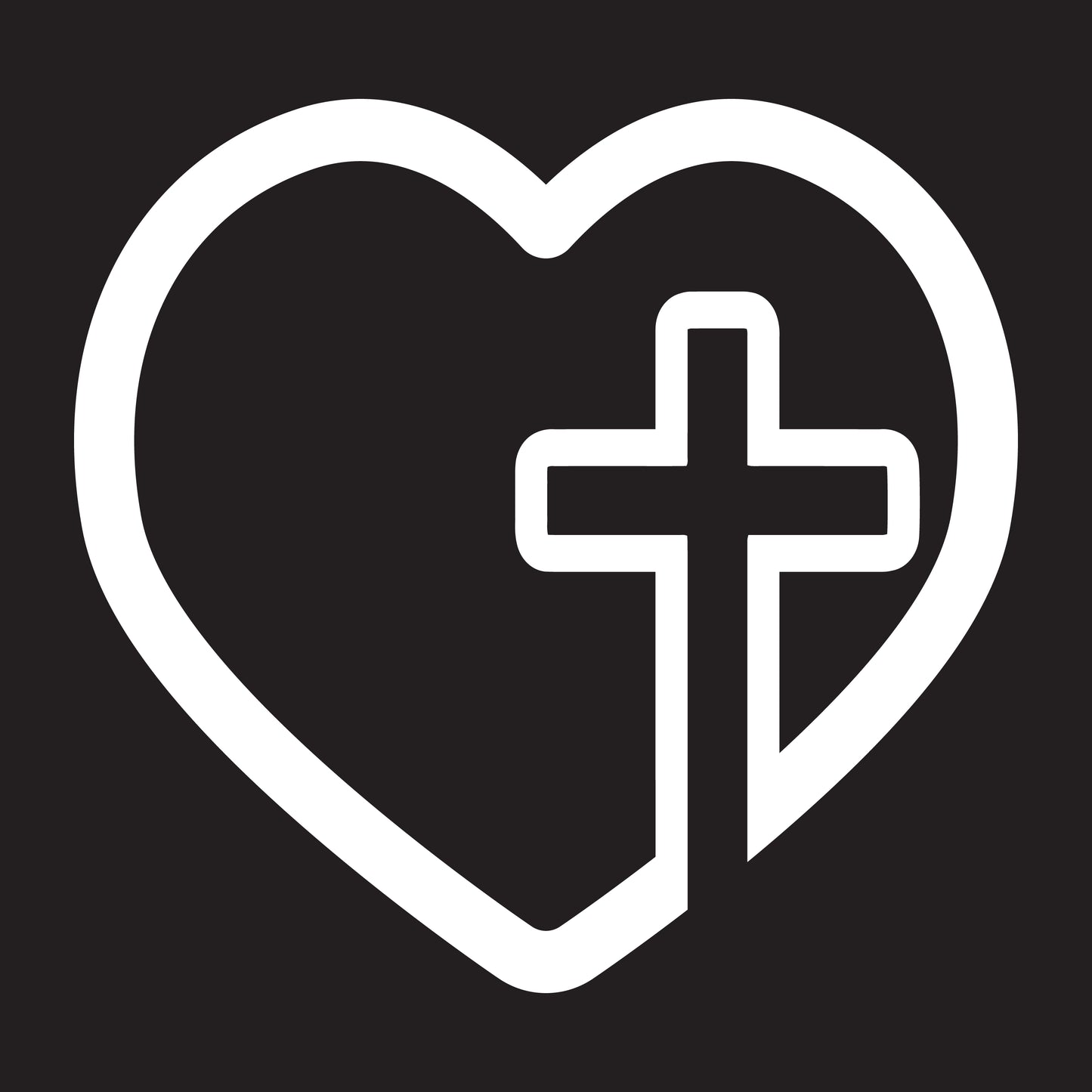 Love Cross Heart Cross  Transfer Vinyl Decal Sticker for Car, Laptop, Tumbler and more # A019941-4" x 4"