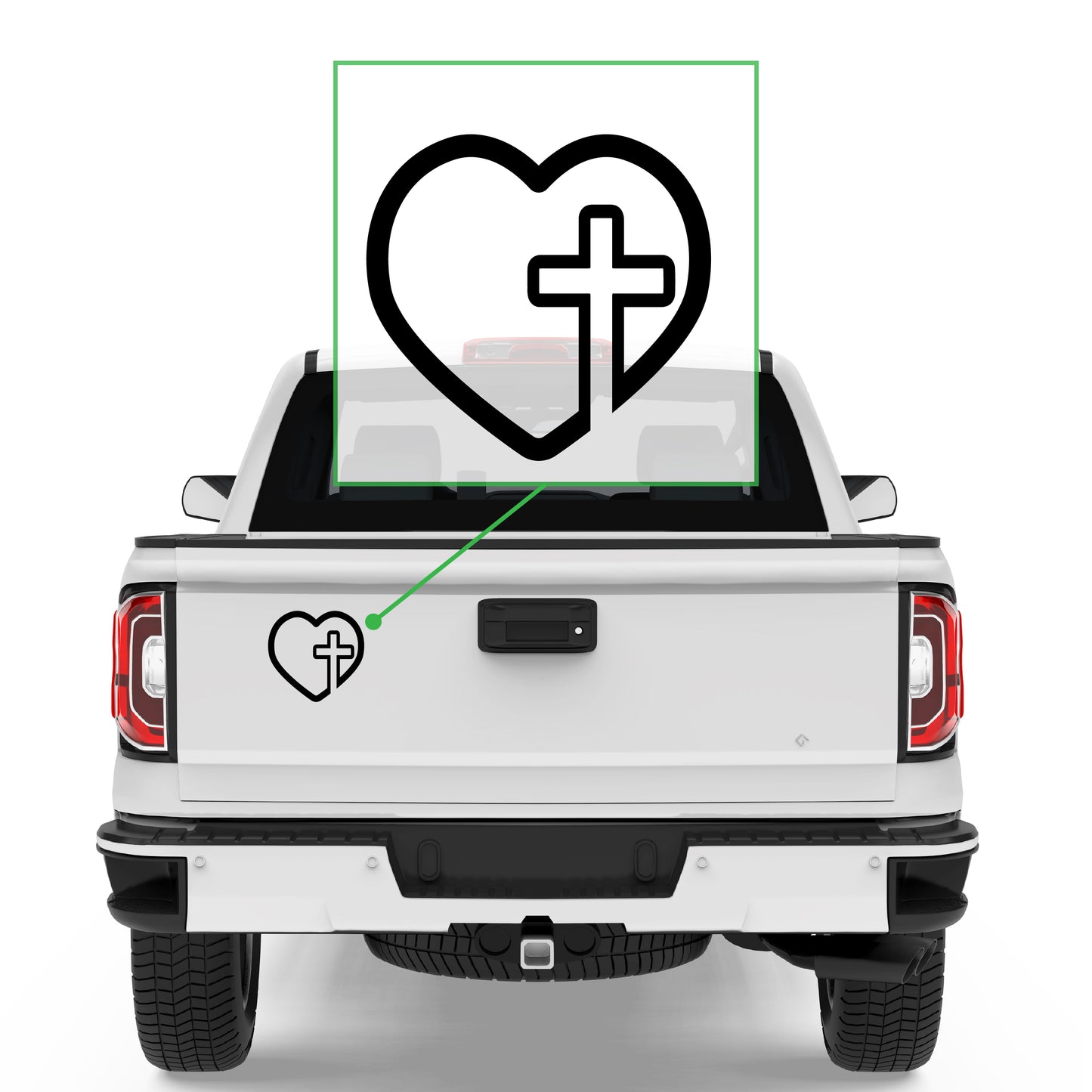 Love Cross Heart Cross  Transfer Vinyl Decal Sticker for Car, Laptop, Tumbler and more # A019941-4" x 4"