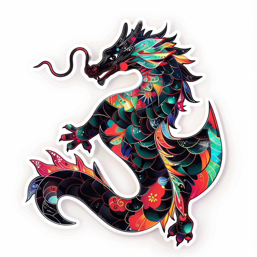Dragon cyber punk majestic Expressive surreal Vinyl Decal Sticker for Car, Laptop, Tumbler and more # F019080