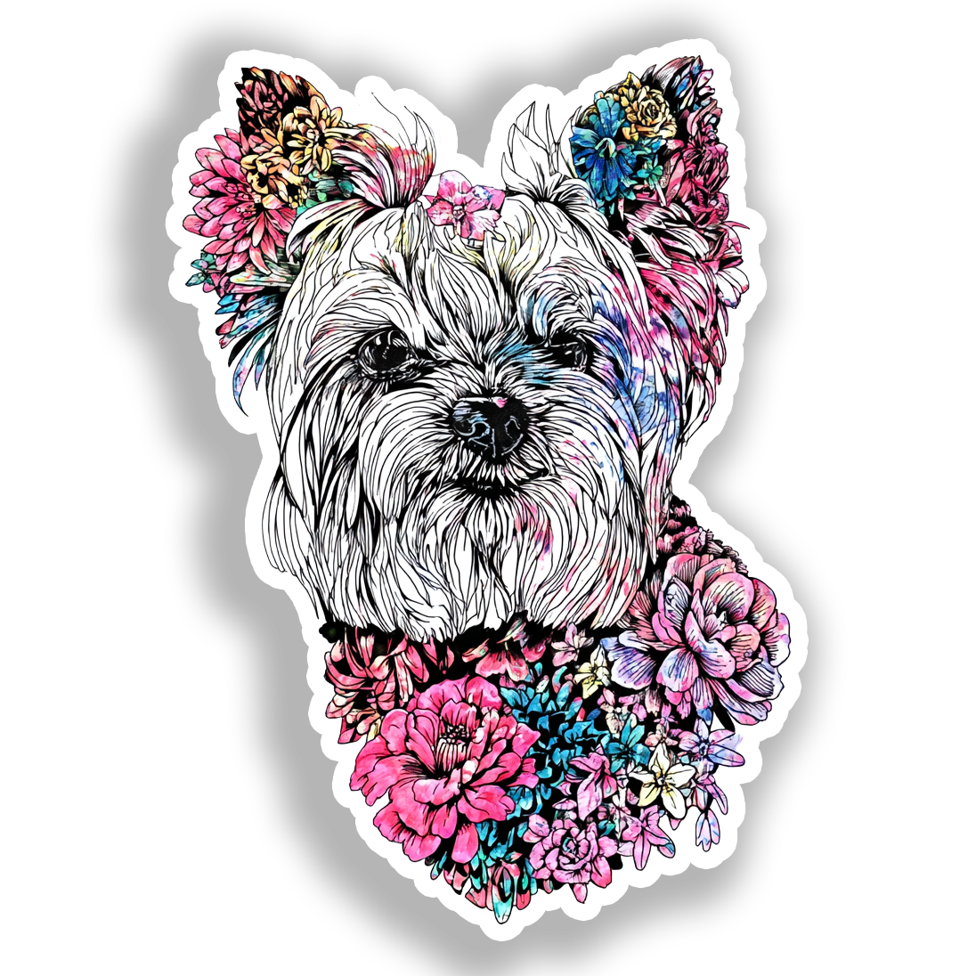 Yorkshire Terrier Dog Vinyl Decal Sticker for Car, Laptop, Tumbler and more # A017140-4" x 4"