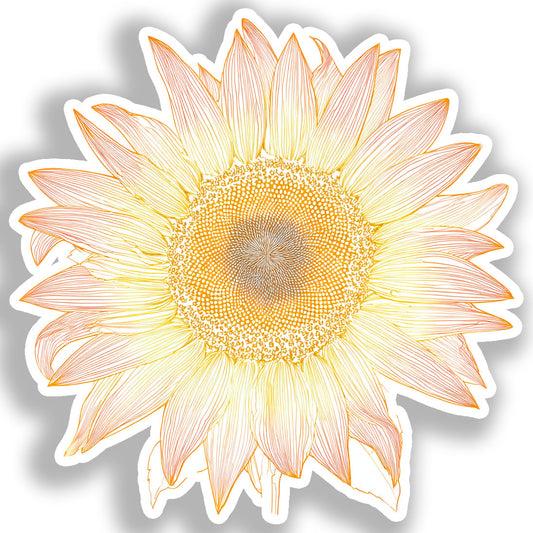 Sunflower Flower Vinyl Decal Sticker for Car, Laptop, Tumbler and more # A019050-4" x 4"