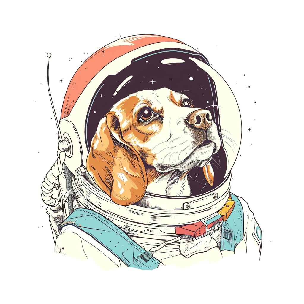 Beagle dog astronaut Vinyl Decal Sticker for Car, Laptop, Tumbler and more # F011877