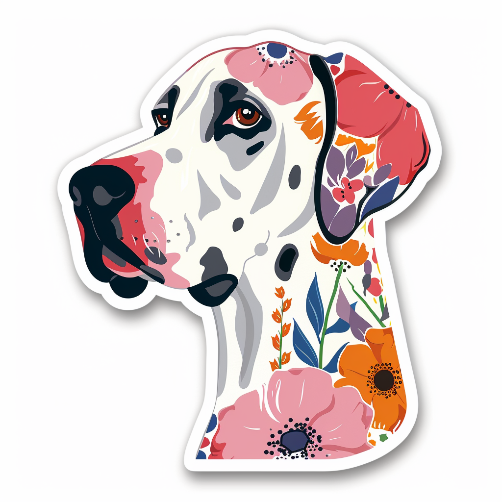 Adorable Great Dane Dog Expressive surreal Vinyl Decal Sticker for Car, Laptop, Tumbler and more # F017873