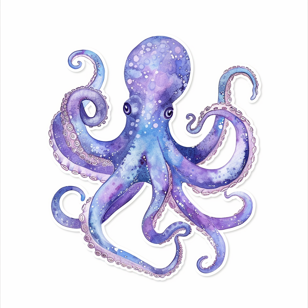 Sticker of an Octopus astronaut majestic Expressive surreal Vinyl Decal Sticker for Car, Laptop, Tumbler and more # F015707