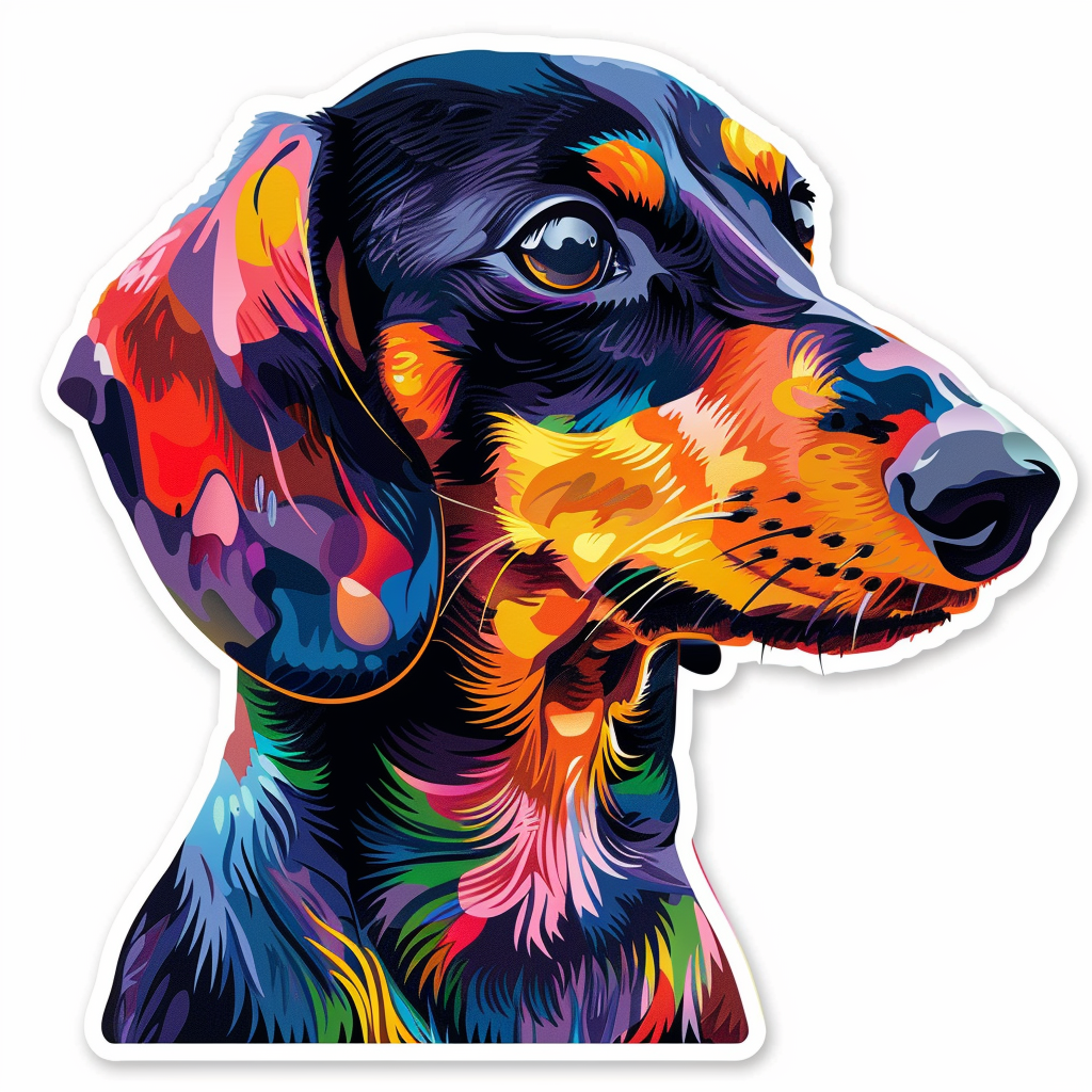 Dachshund Dog cartoon Vinyl Decal Sticker for Car, Laptop, Tumbler and more # F012908
