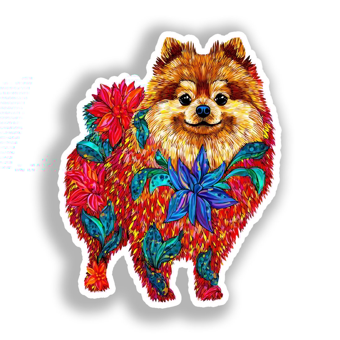Pomeranian Dog Vinyl Decal Sticker for Car, Laptop, Tumbler and more # A017248-4" x 4"