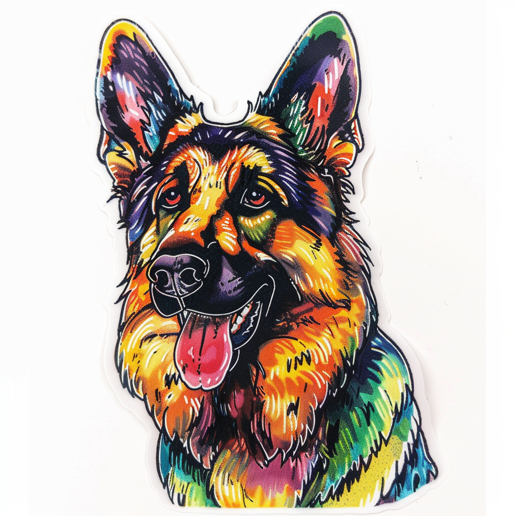 German Shepherd Dog cartoon Vinyl Decal Sticker for Car, Laptop, Tumbler and more # F011592