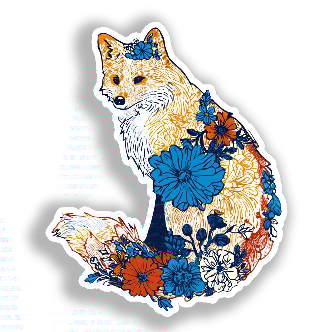 Fox Vinyl Decal Sticker for Car, Laptop, Tumbler and more # A019123-4" x 4"
