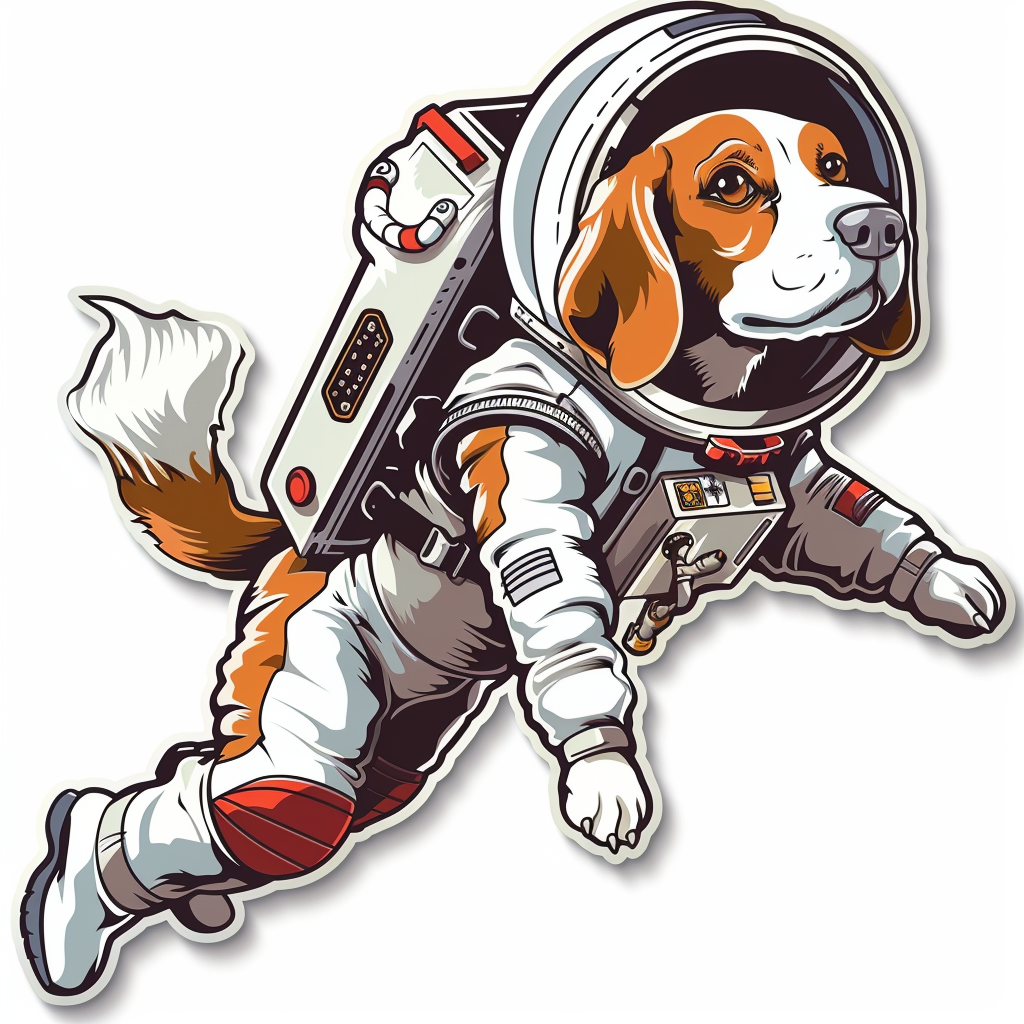 Beagle dog astronaut Vinyl Decal Sticker for Car, Laptop, Tumbler and more # F011907