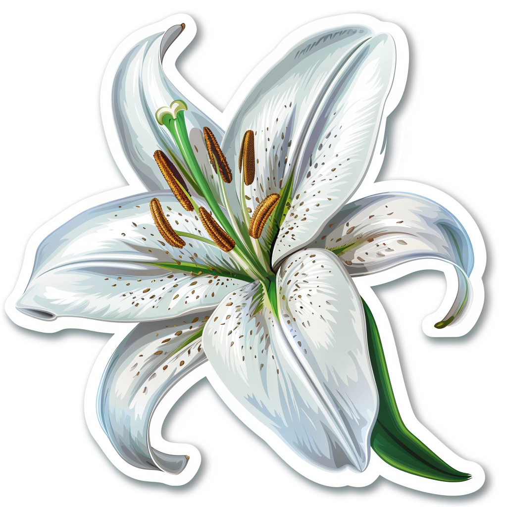 Lily flower majestic Expressive surreal Vinyl Decal Sticker for Car, Laptop, Tumbler and more # F023193