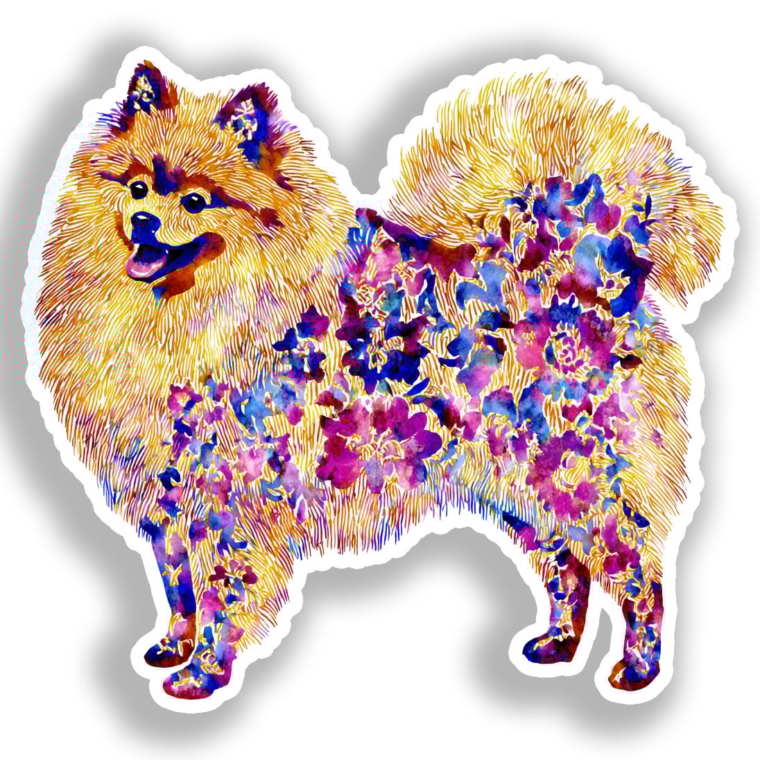 Pomeranian Dog Vinyl Decal Sticker for Car, Laptop, Tumbler and more # A017234-4" x 4"