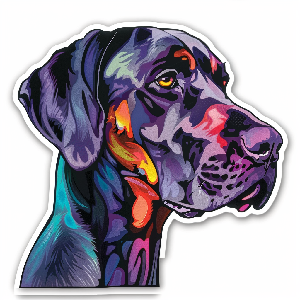 Great Dane Dog Expressive surreal Vinyl Decal Sticker for Car, Laptop, Tumbler and more # F022756