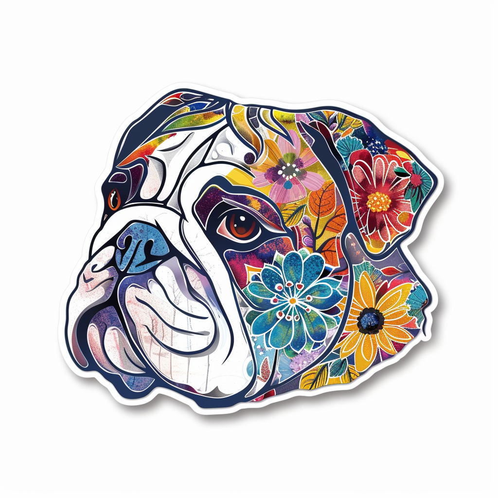 Bulldog Dog majestic Expressive surreal Vinyl Decal Sticker for Car, Laptop, Tumbler and more # F017617