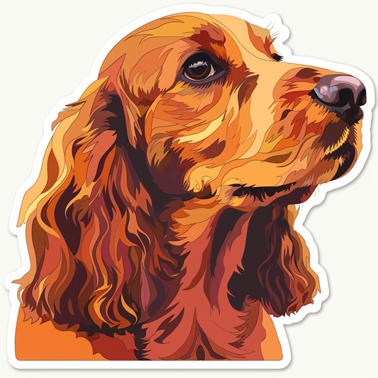 Cocker Spaniel Dog majestic Expressive surreal Vinyl Decal Sticker for Car, Laptop, Tumbler and more # F019747-4" x 4"