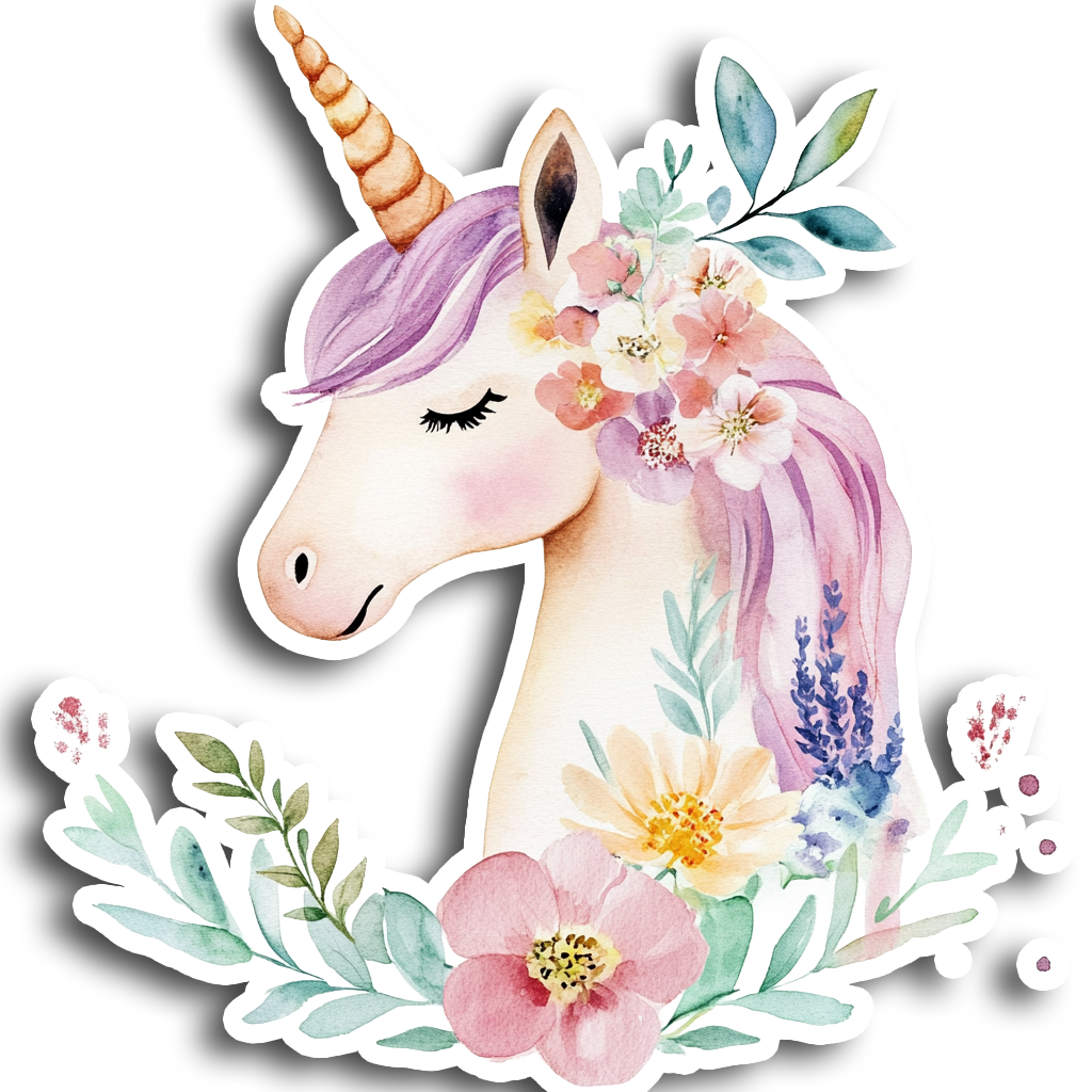 Unicorn Vinyl Decal Sticker for Car, Laptop, Tumbler and more # A017032-4" x 4"