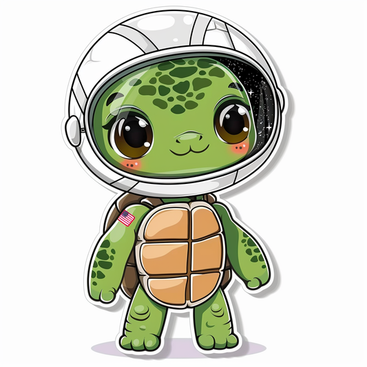 turtle majestic Expressive surreal Vinyl Decal Sticker for Car, Laptop, Tumbler and more # F022155-4" x 4"