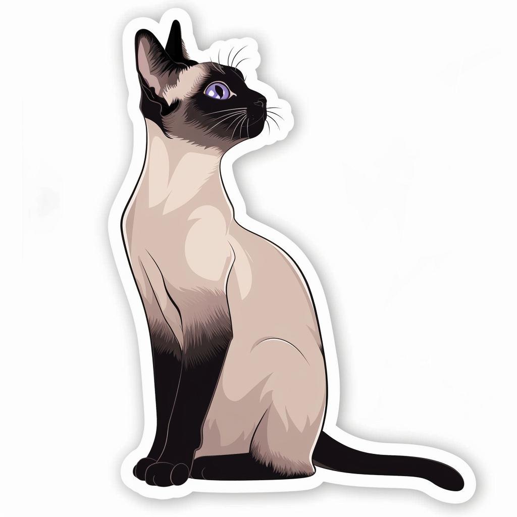 Siamese cat Vinyl Decal Sticker for Car, Laptop, Tumbler and more # F07934