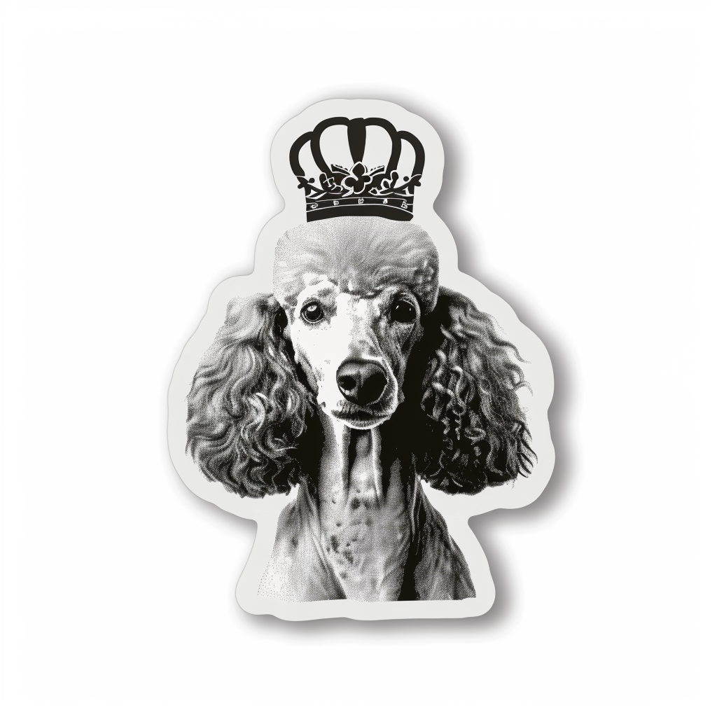 Poodle Dog crowned Vinyl Decal Sticker for Car, Laptop, Tumbler and more # F012620