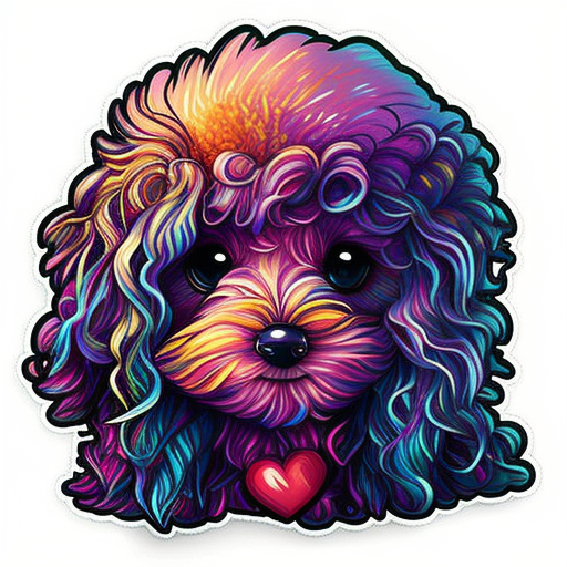 Heartcore dog Poodle Vinyl Decal Sticker for Car, Laptop, Tumbler and more # F012219