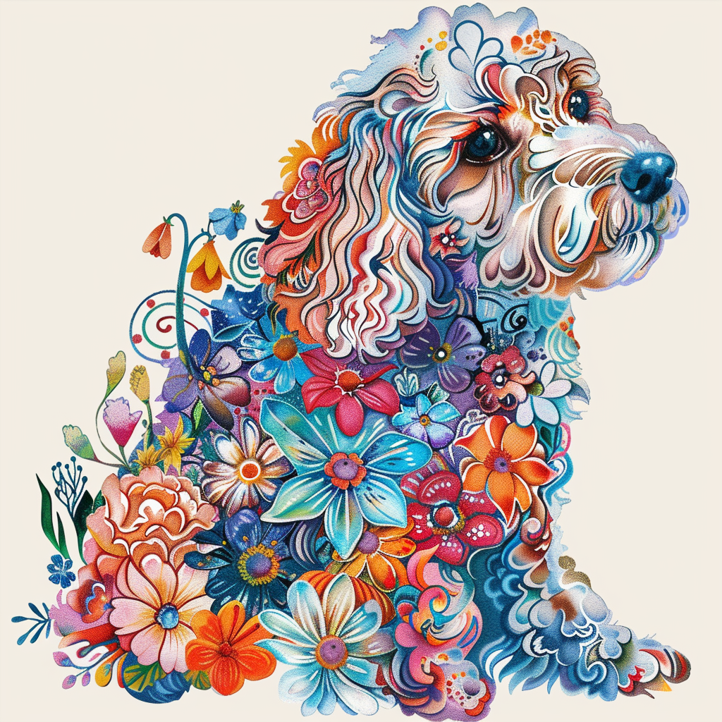 Poodle Dog floral Vinyl Decal Sticker for Car, Laptop, Tumbler and more # F012522