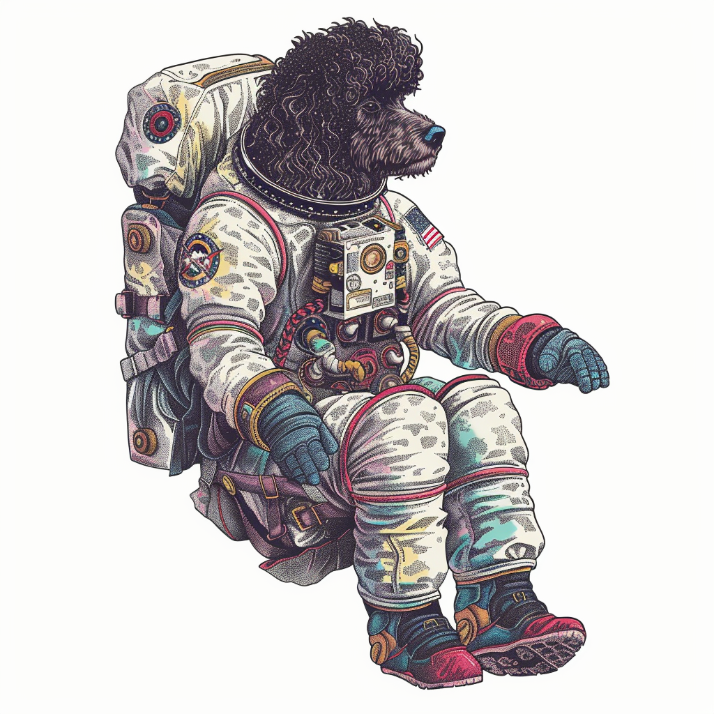 Poodle Dog astronaut Vinyl Decal Sticker for Car, Laptop, Tumbler and more # F012529