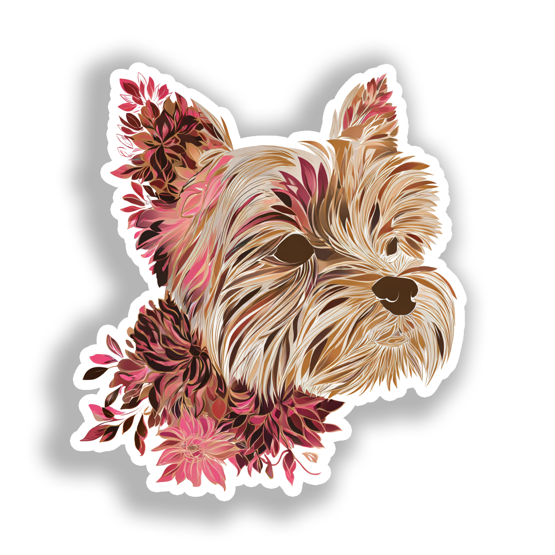 Yorkshire Terrier Dog Vinyl Decal Sticker for Car, Laptop, Tumbler and more # A017096-4" x 4"