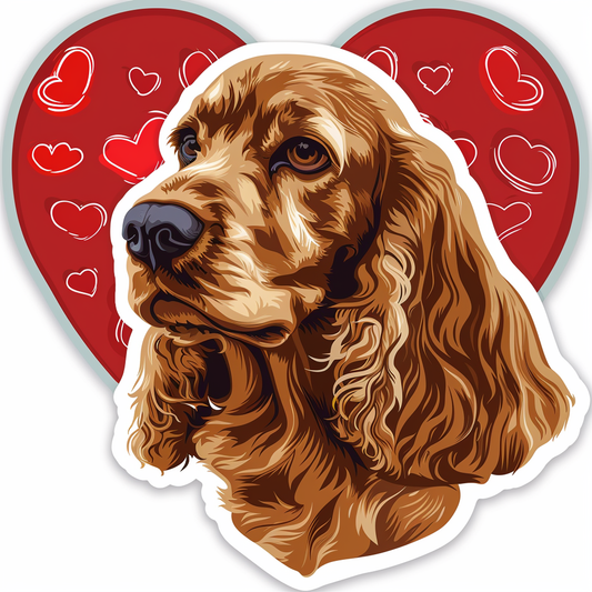 Cocker Spaniel Dog majestic Expressive surreal Vinyl Decal Sticker for Car, Laptop, Tumbler and more # F019726-4" x 4"