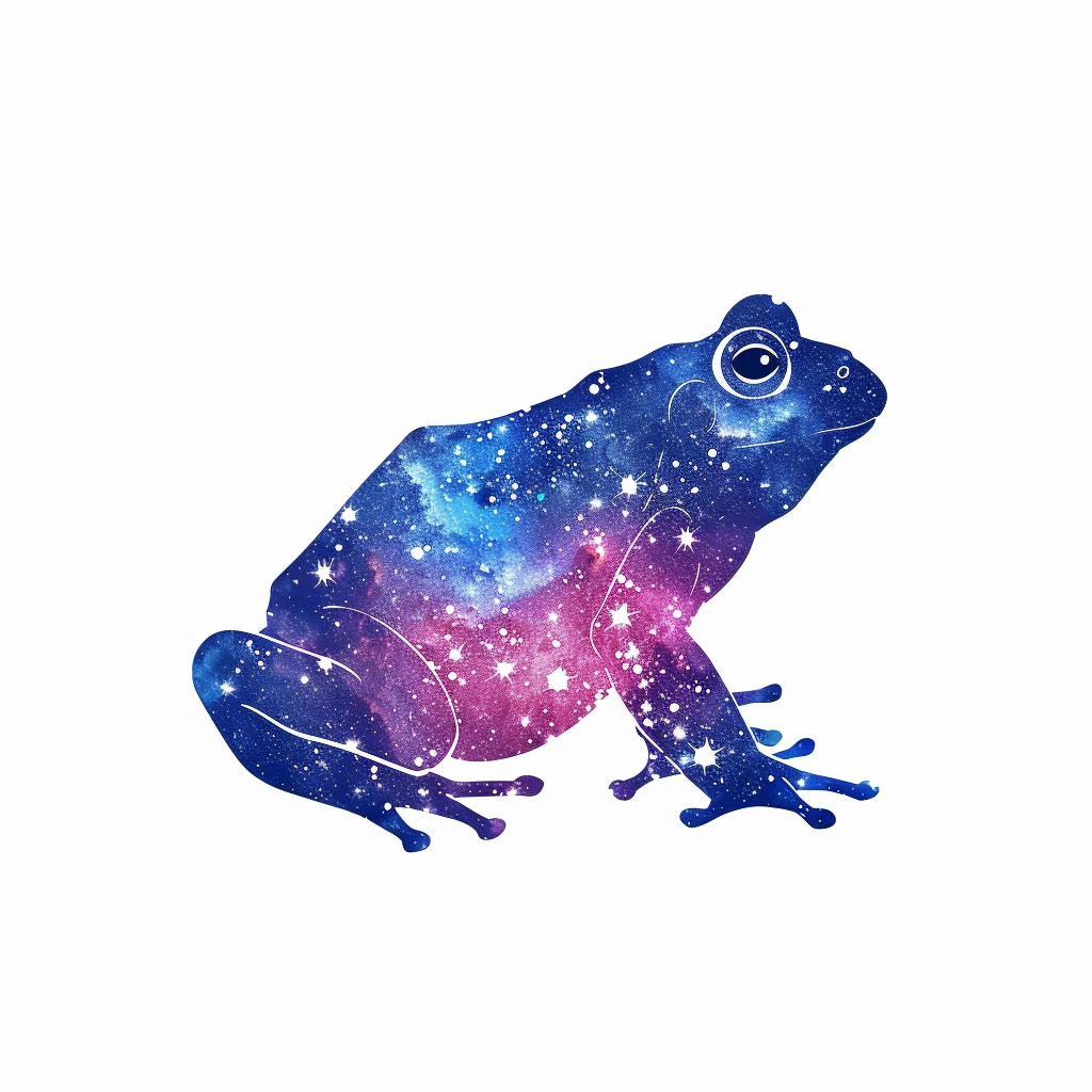 Sticker of a Frog galaxy majestic Expressive surreal Vinyl Decal Sticker for Car, Laptop, Tumbler and more # F016675
