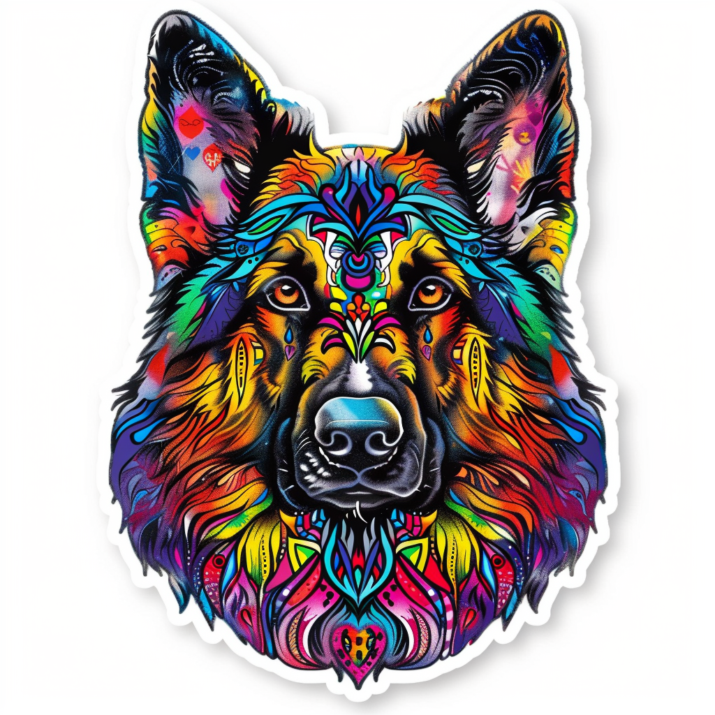 German Shepherd Dog Vinyl Decal Sticker for Car, Laptop, Tumbler and more # F011348