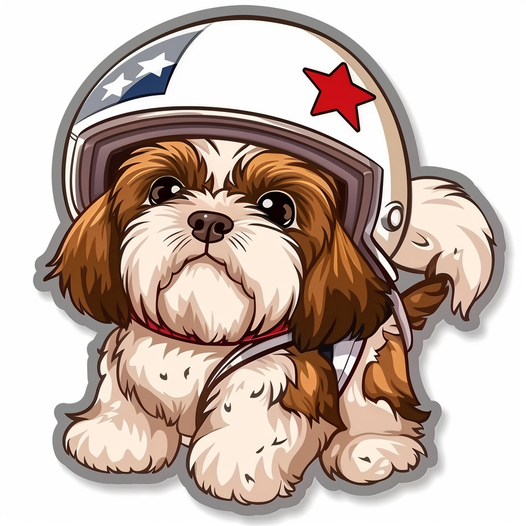 Adorable Shih Tzu Dog Expressive surreal Vinyl Decal Sticker for Car, Laptop, Tumbler and more # F018156