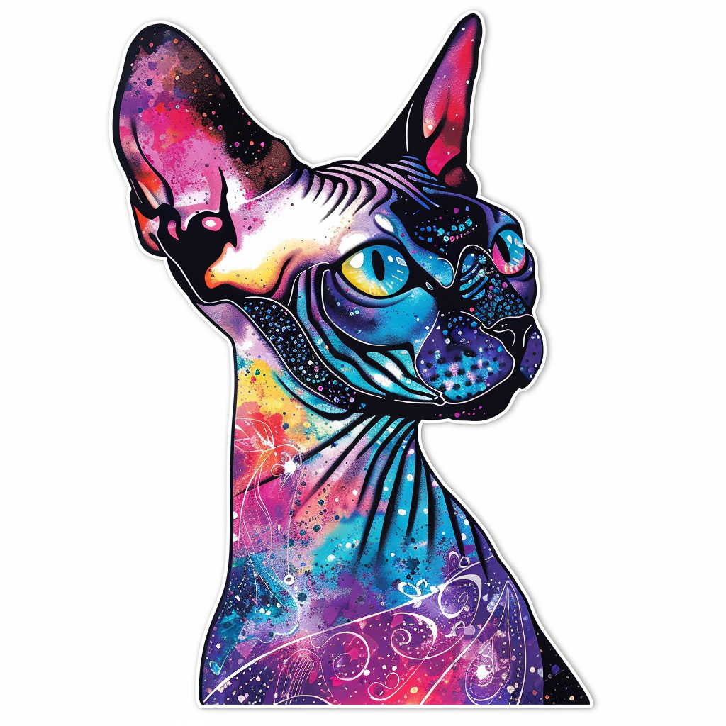 Sphynx Cat Vinyl Decal Sticker for Car, Laptop, Tumbler and more # F010127