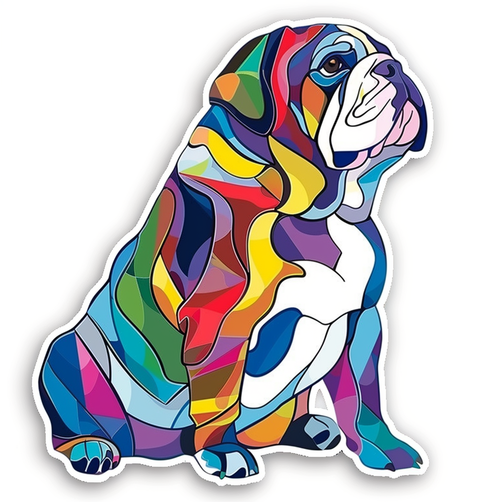 Bulldog Dog majestic Expressive surreal Vinyl Decal Sticker for Car, Laptop, Tumbler and more # F017561