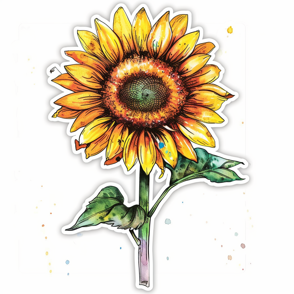 Sunflower  Vinyl Decal Sticker for Car, Laptop, Tumbler and more # F023368