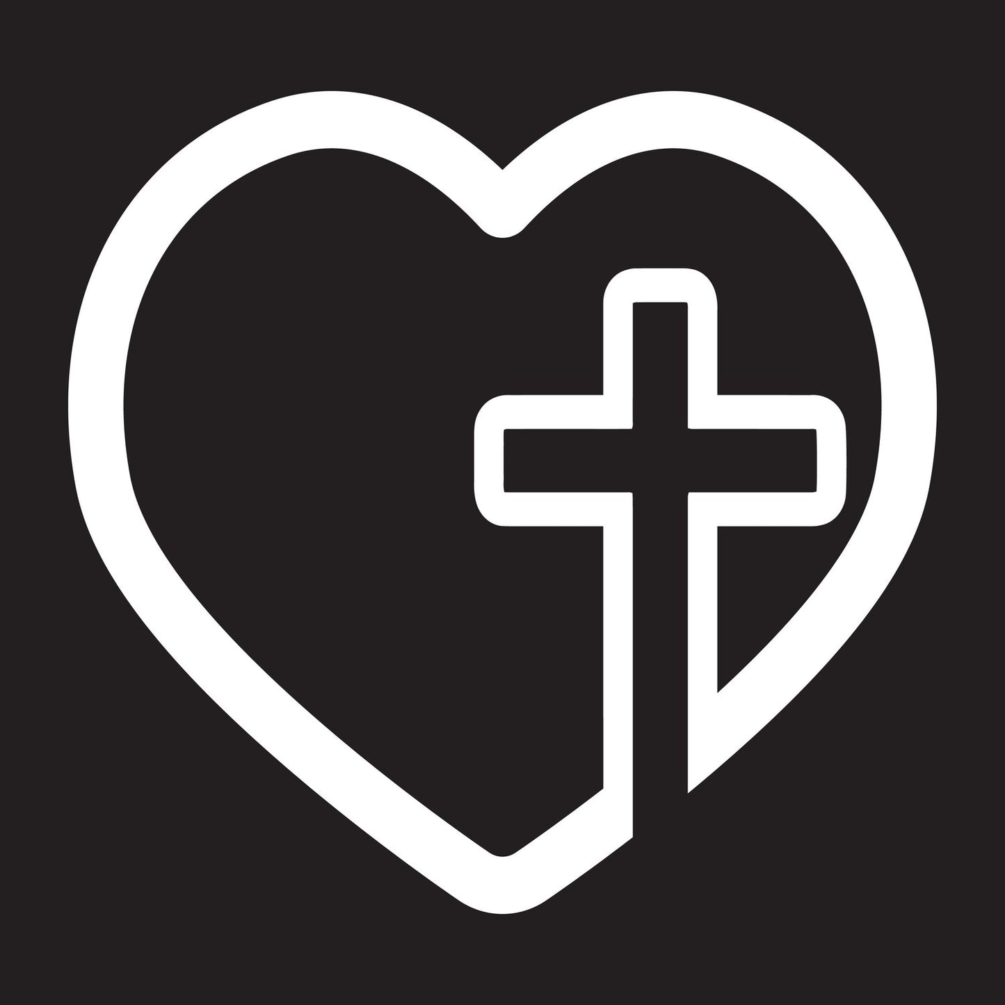 Love Cross Heart Cross  Transfer Vinyl Decal Sticker for Car, Laptop, Tumbler and more # A019941-4" x 4"