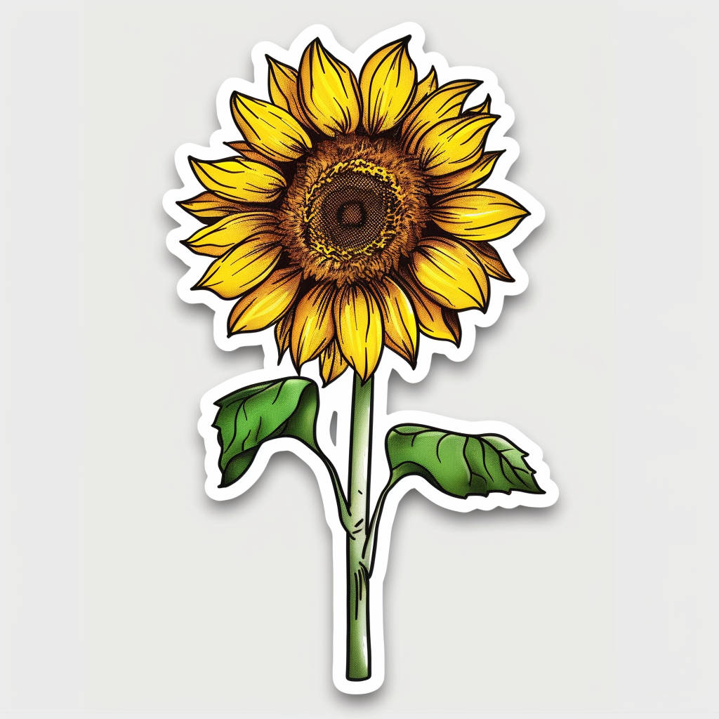 Sunflower flower majestic Expressive surreal Vinyl Decal Sticker for Car, Laptop, Tumbler and more # F023016