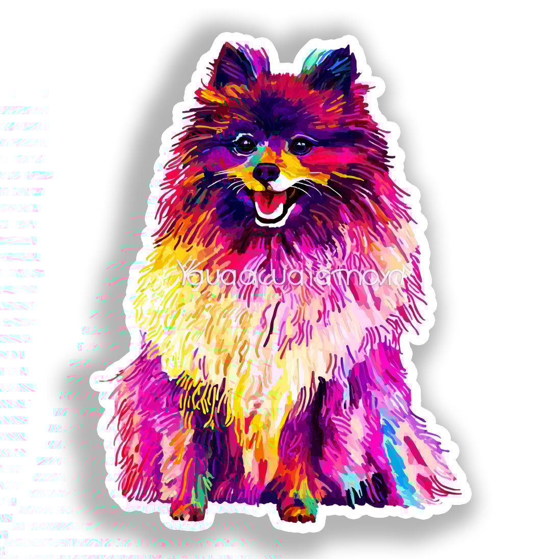 Pomeranian Dog Vinyl Decal Sticker for Car, Laptop, Tumbler and more # A017432-4" x 4"